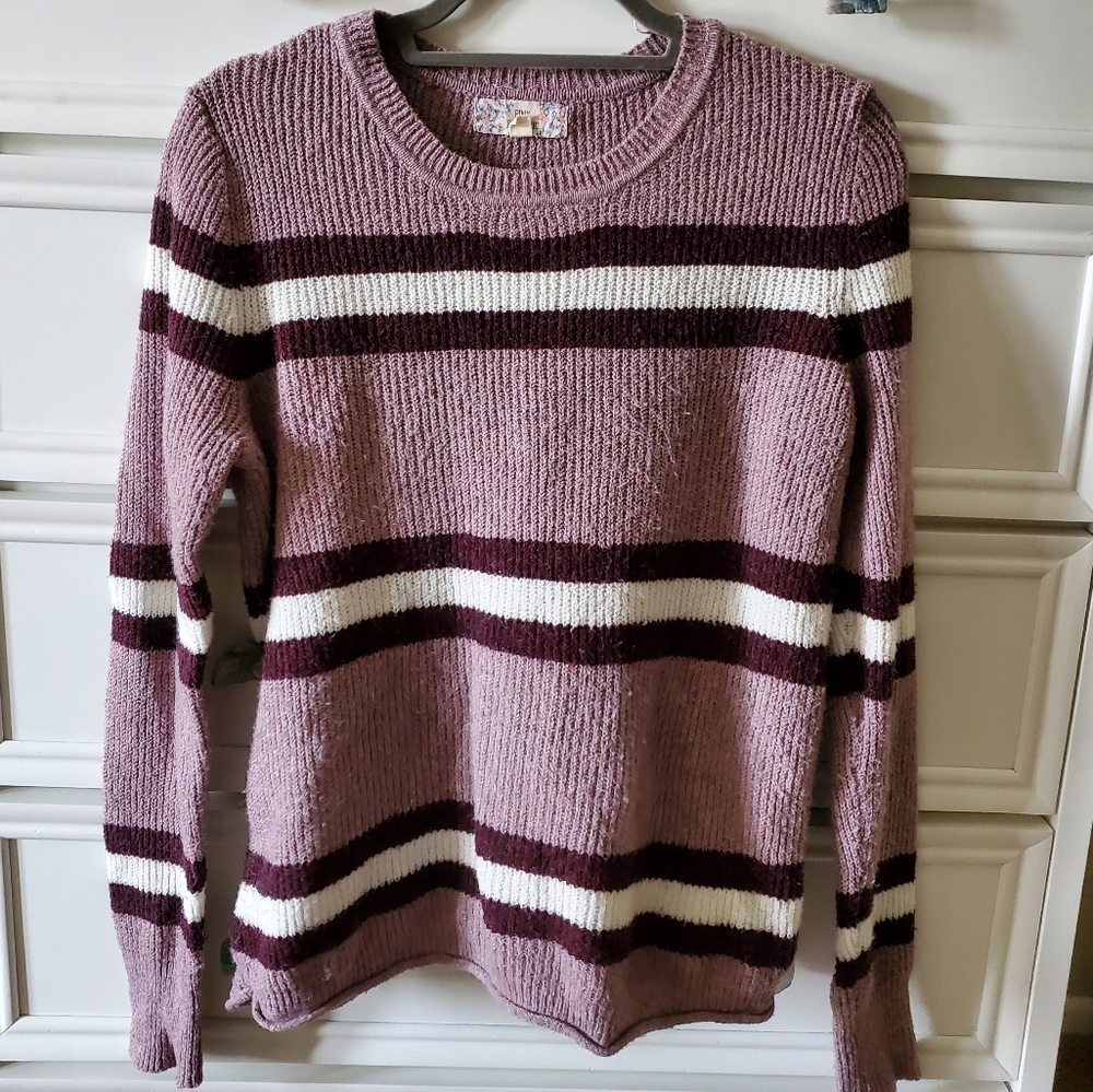 PINK REPUBLIC striped crew neck sweater